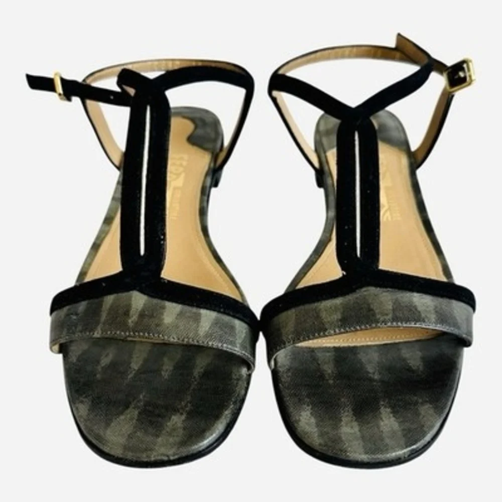 Salvatore Ferragamo Lizard Print Sandals Women’s Size 6M Italian Luxury Shoes
